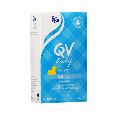 كيو في - بيبي زيت استحمام - 250 مل