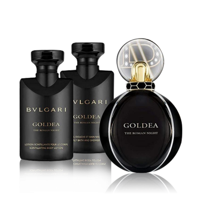 طقم بولغاري جولديا ذا رومان نايت - أو دي بارفيوم سينشوال (نسائي) 50مل 3قطع