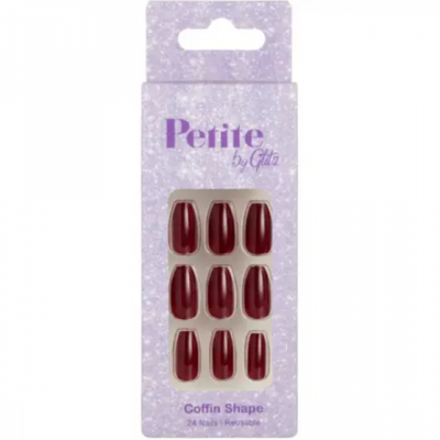 بتيت - اظافر شكل كوفان احمر غامق - 12