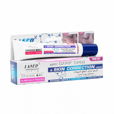 ليزر وايت - كريم مزيل البقع السوداء ومصحح عيوب البشرة