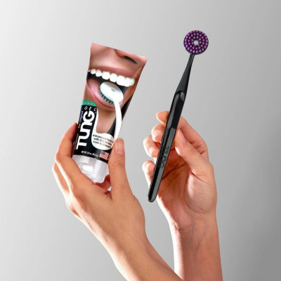 معجون وفرشاة TUNG لتنظيف اللسان – الحل المثالي لنفس منعش وصحة فم مثالية