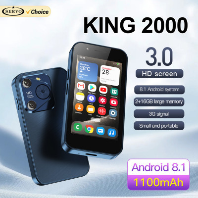 King2000 أندرويد هاتف ذكي صغير ، 3G WCDMA ، شريحة مزدوجة ، استعداد ، 16 جيجابايت ، واي فاي ، هوت سبوت ، ma ، حجم صغير ، هواتف ذكية