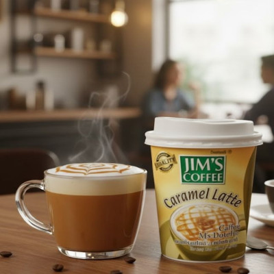قهوة سريعة التحضير ، كراميل لاتيه