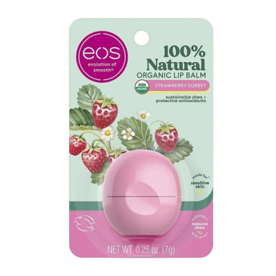 اي او اس مرطب الشفاه الطبيعي بزبدة الشيا بنكهة الفراولة 7 جم