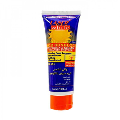 ليزر وايت - كريم واقي شمس ومفتح للبشرة بالكولاجين الطبيعي بعامل حماية 60+ - العناية بالوجه