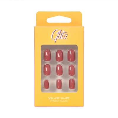 جليتز اظافر صناعية لصق ذاتي كستنائي لماع - 18 - الاظافر