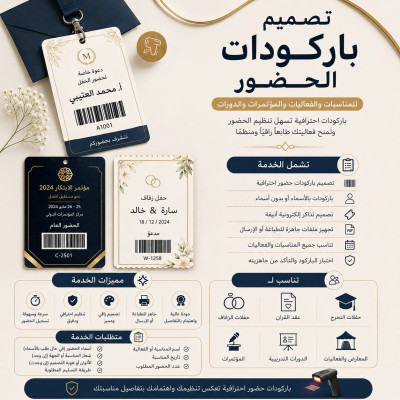 باركودات دخول للمناسبات الخاصة والعامة  - خدمات إلكترونية